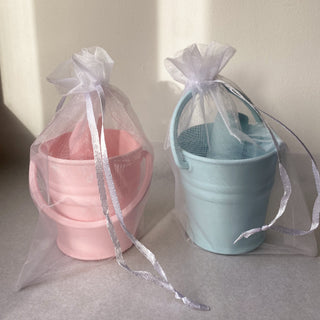 Pastel pink Eco sensory tool set - bucket and scoop