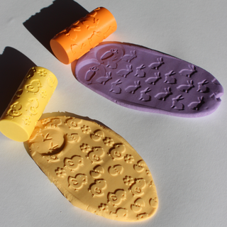 Lieldienu plastilīna rullīši, tekstūras rullīši ar stampiņu