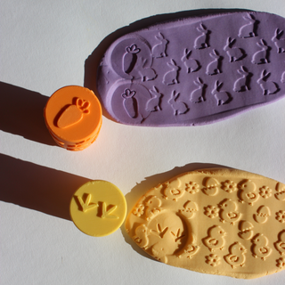 Lieldienu plastilīna rullīši, tekstūras rullīši ar stampiņu