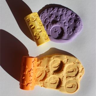 Lieldienu plastilīna rullīši, tekstūras rullīši ar stampiņu