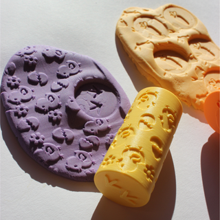 Lieldienu plastilīna rullīši, tekstūras rullīši ar stampiņu