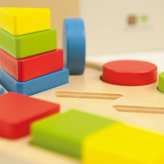 Geometric shapes wooden sorting board