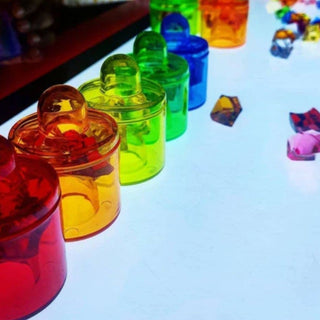 Translucent Colour Pot set with lids, 18 pcs