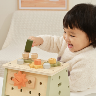 Wooden kids workbench-toolbox with tools  2 in 1, 30 pcs