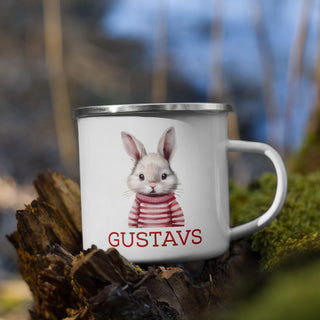 Personalised cup for children - easter bunny in red sweater