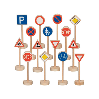 Ceļazīmes - koka rotaļu ceļazīmju komplekts. 15 gab, Goki