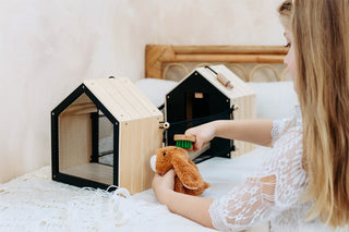 Rabbit play set with wooden hutch and accesories
