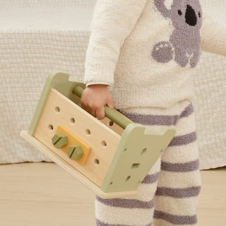 Wooden kids workbench-toolbox with tools  2 in 1, 30 pcs