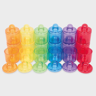 Translucent Colour Pot set with lids, 18 pcs