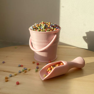 Pastel pink Eco sensory tool set - bucket and scoop