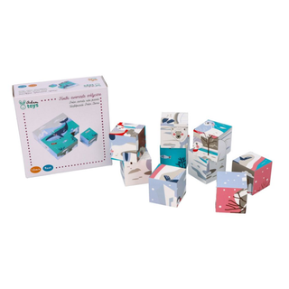 Polar animals wooden cube block puzzle 6 in 1