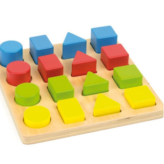 Geometric shapes wooden sorting board