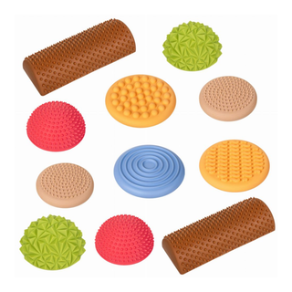 Large pastel sensory balance massage path, 11 elements