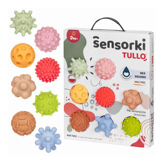 8 pastel sensory massage balls for babies, different textures, diameter 6 cm