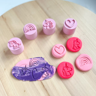 Vienradži - eko stampiņu komplekts plastilīna veidošanai Unicorn zīmodziņi, 4 gab