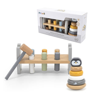 Educational toy set- hammering game and pyramid, Penguin