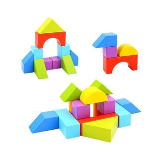 Wooden blocks spatial building game with cards