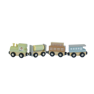 Magnetic wooden train set in Pastel shades