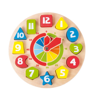Clock-educational shape fitting game