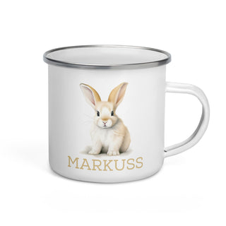 Personalised cup for children - white easter bunny