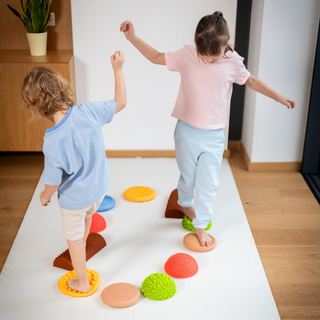 Large pastel sensory balance massage path, 11 elements