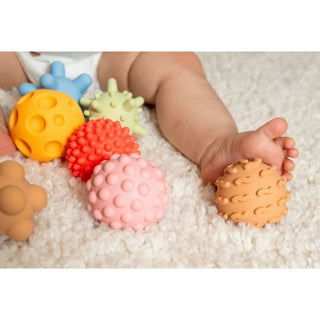 8 pastel sensory massage balls for babies, different textures, diameter 6 cm