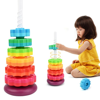 Rainbow rotating stacking toy