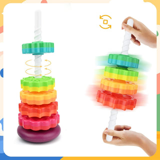 Rainbow rotating stacking toy