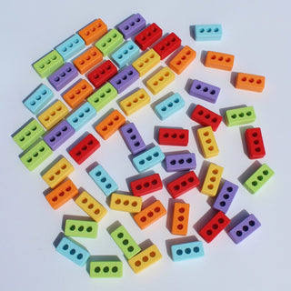 Varavīksnes eko ķieģeļi, 60 gab spēļu ķieģeļi sensorajām rotaļām bērniem Rainbow Eco bricks