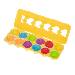 Matching eggs- 12 pcs color & shape sorter puzzle with vegetables and fruits