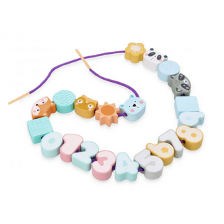 First threading beads - wooden bead set