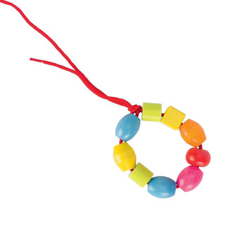 Wooden bead set- 45 beads, 6 laces, Goki