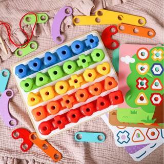 Rainbow pegs learning set