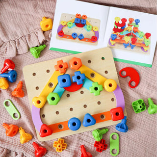 Rainbow pegs learning set