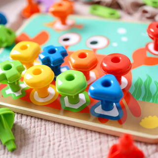 Rainbow pegs learning set