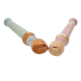 Pink wooden flute for children, Rabbit