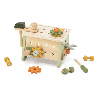 Wooden kids workbench-toolbox with tools  2 in 1, 30 pcs
