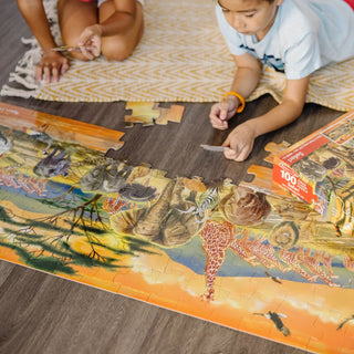 Lielā Safari grīdas puzle 127 x 45 cm, 100 gabaliņi, Melissa & Doug
