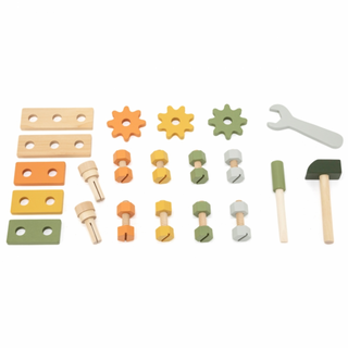 Wooden kids workbench-toolbox with tools  2 in 1, 30 pcs