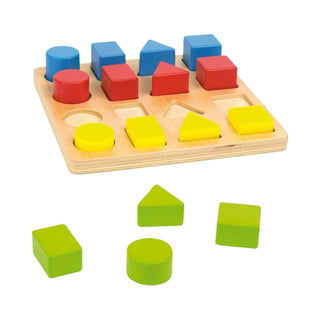 Geometric shapes wooden sorting board