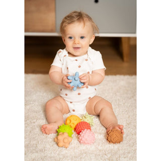 8 pastel sensory massage balls for babies, different textures, diameter 6 cm