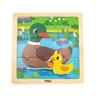 Ducks- wooden 9 piece puzzle with a base