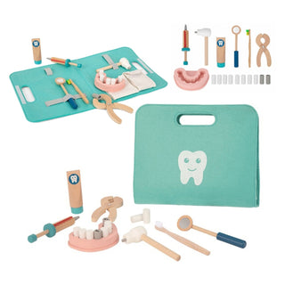 Liitle dentist play set in a felt bag