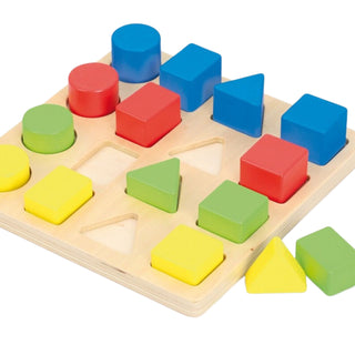 Geometric shapes wooden sorting board