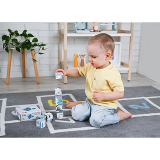 Polar animals wooden cube block puzzle 6 in 1