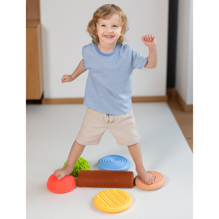 Large pastel sensory balance massage path, 11 elements