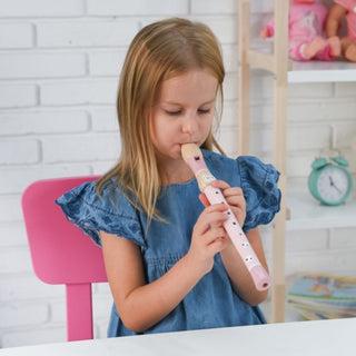 Pink wooden flute for children, Rabbit