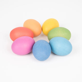 Rainbow Wooden Eggs - Pk7
