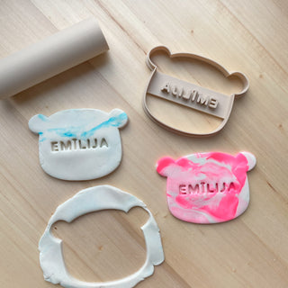 Teddy bear - personalized playdough cutter with name