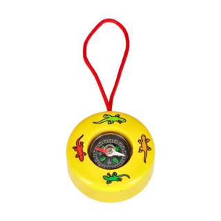 Wooden compass for kids, yellow, Goki